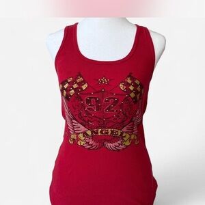 Vintage No Boundaries Red Graphic Tank Top